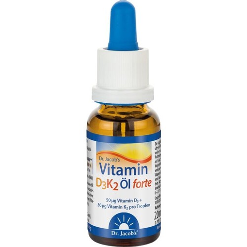Vitamin D3K2 Öl forte 2000 IE D3+K2 Dr. Jacob's 20 Milliliter