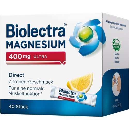 Biolectra Magnesium 400mg Ultra Direct Zitrone 40 Stück