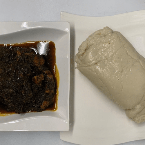 Eru Rinderfleisch-Gemüse Suppe mit Gari