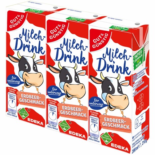 Gut & Günstig Milchdrink Erdbeere 3 x 0.2l
