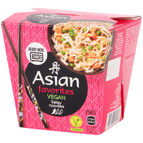 asian favorites vegan Satay noodles