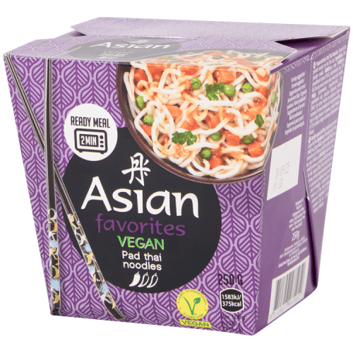asian favorites vegan Ped thai noodels