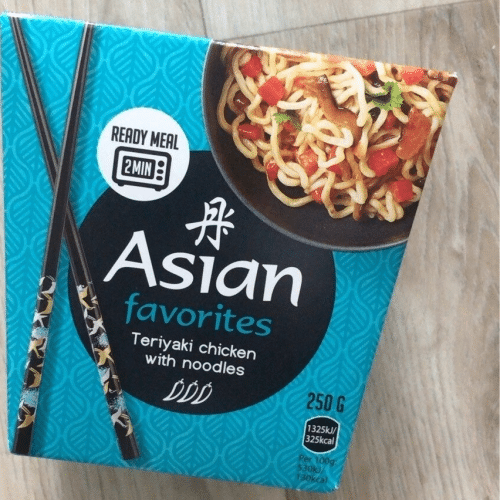 asian favorites vegan Teriyaki chicken with Noodels