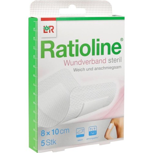Ratioline Wundverband 10x8 cm steril 5 Stück
