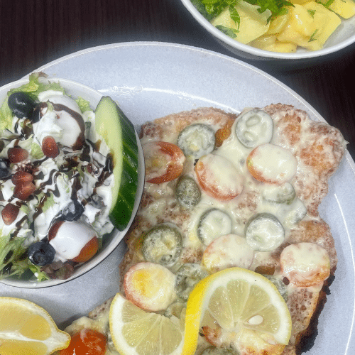 Überbackenes Schnitzel (scharf)