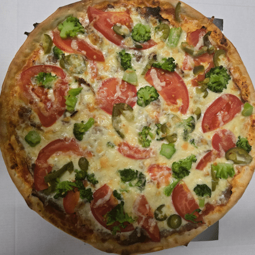 Pizza Dönerfleisch und Broccoli (scharf)