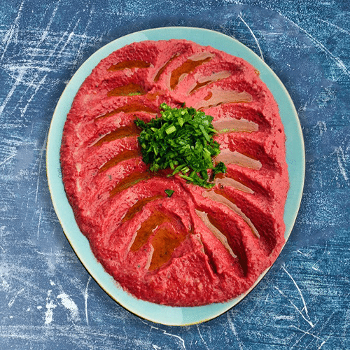 Hummus mit Rote Bete Teller