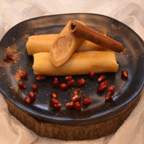 Pfannkuchen mit karamellisierte Äpfeln (3 Stück)