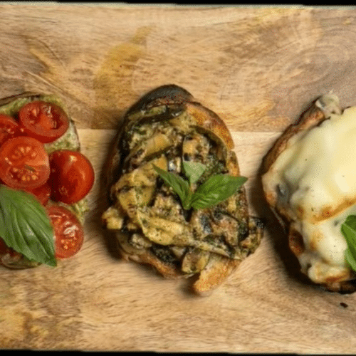 Bruschetta Tris (3 Stück, vegan)