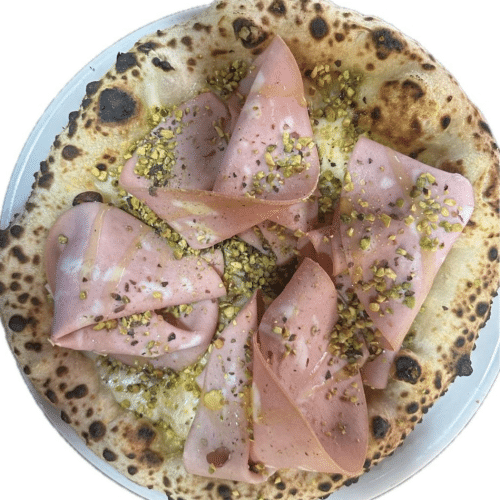 Pizza Mortadella e Pistacchio