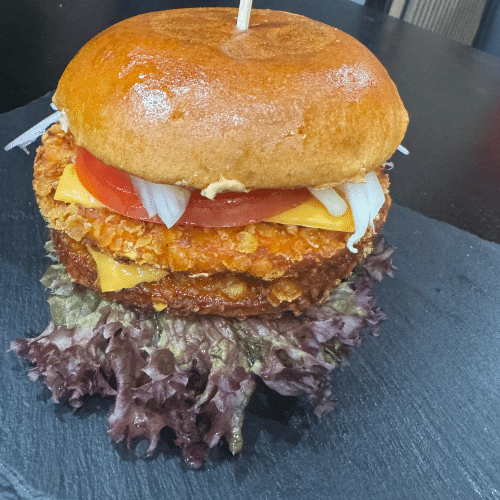 Doppel Crispy Chicken Burger mit Käse
