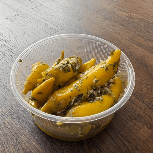Eingelegte Peperoni Mit Knoblauch