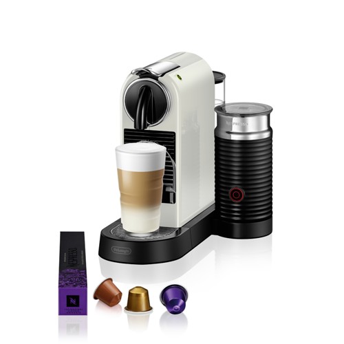 DELONGHI Nespresso Citiz EN267.WAE, stylisch schlankes Design auch für hohe Gläser, cremiger Milchschaum, einfache 2163879