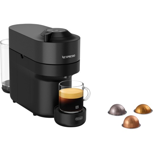 DELONGHI Nespresso Vertuo Pop ENV90.B, 4 Tassengrößen, platzsparendes Design, einfache Bedienung, Kapselmaschine Schwarz 2817059