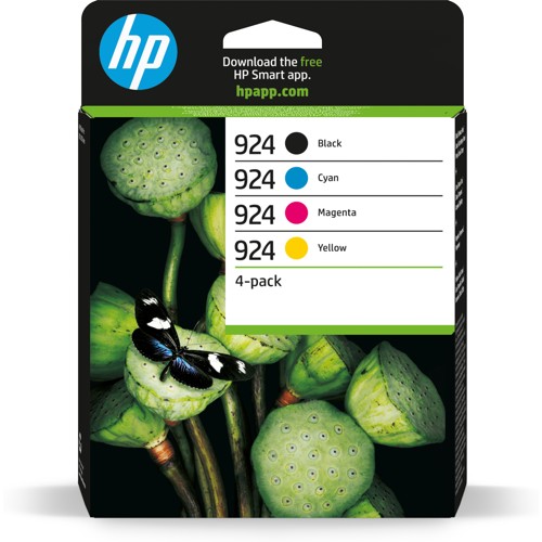HP 924 4er-Pack CMYK Original Druckerpatrone Schwarz, Cyan, Magenta, Gelb 2918693