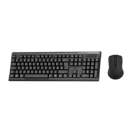 ISY IDE-2500, Tastatur & Maus Set, kabellos, Schwarz 2676624
