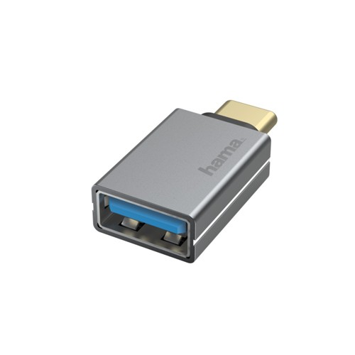 HAMA USB-C-Stecker auf USB-A-Buchse OTG Adapter, Grau 2708389