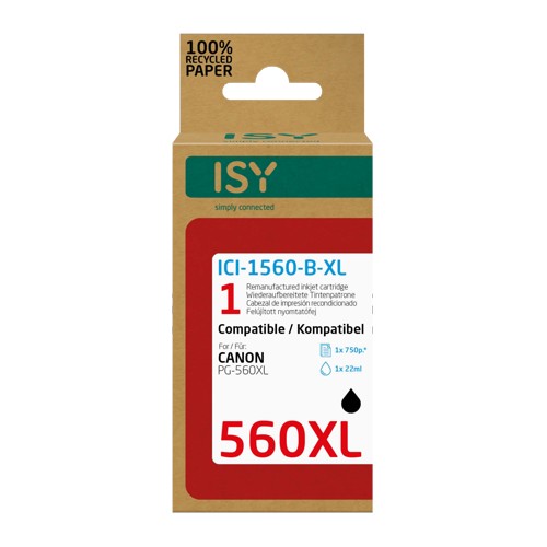 ISY ICI-1560-B-XL Tintenpatrone Schwarz (3712C001) 2935495