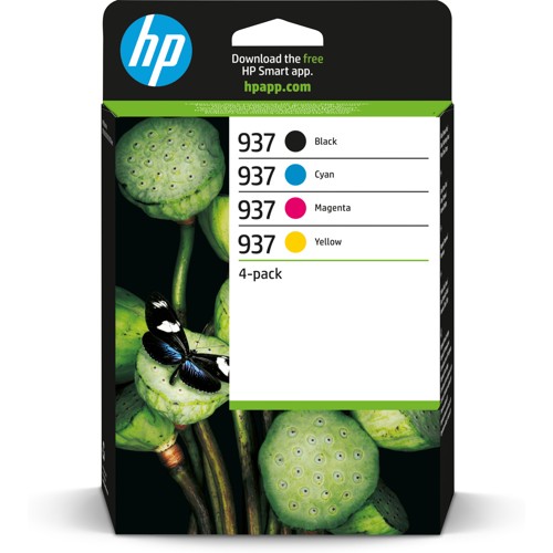 HP 937 4er-Pack CMYK Original Druckerpatrone Schwarz, Cyan, Magenta, Gelb 2918695