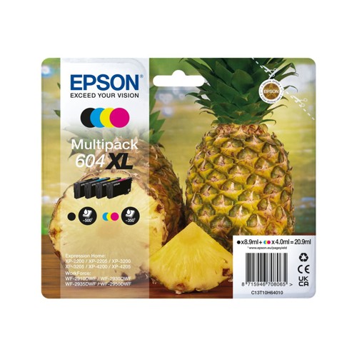 EPSON XP3200 XP4200 Multipack Ananas, 604XL, 4-farbig Tintenpatrone Gelb, magenta, cyan, schwarz (C13T10H64010) 2824221
