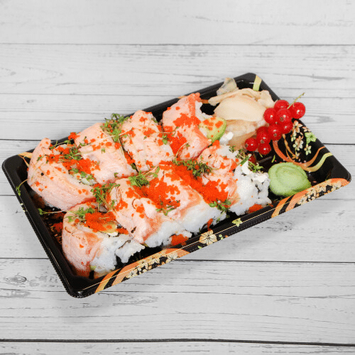 Flambiertem Lachs