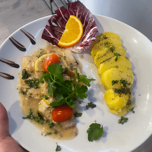 Rotbarschfilet in Butter-Zitronensauce