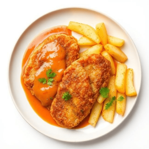 Schnitzel mit hausgemachter Paprika-Rahmsauce