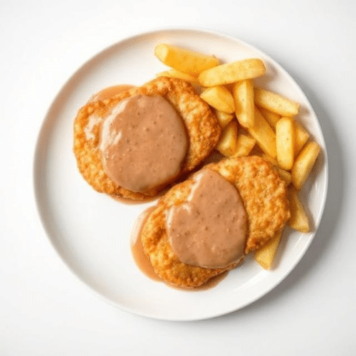 Schnitzel mit hausgemachter Rahmsauce