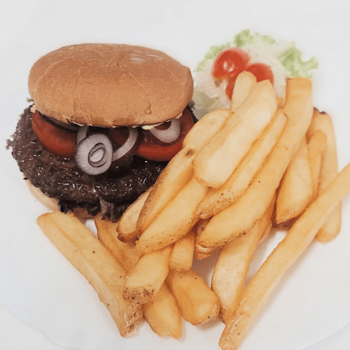 Hamburger mit Pommes frites
