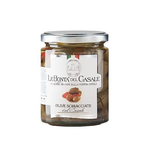 Grüne Schiacciate Oliven