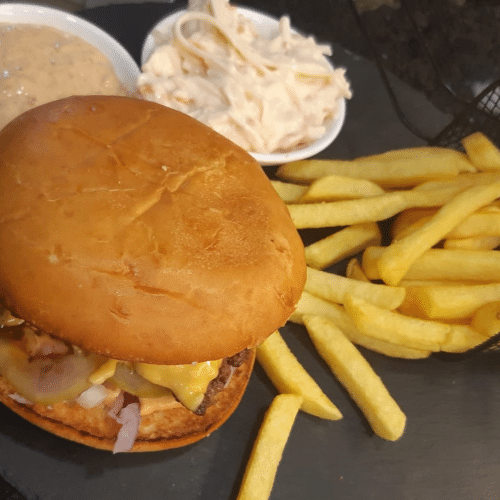 Smeshed bacon Cheese Burger
