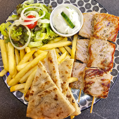 Schweinefleisch-souvlaki