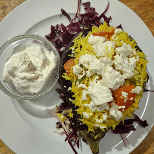 Gefüllte Aubergine