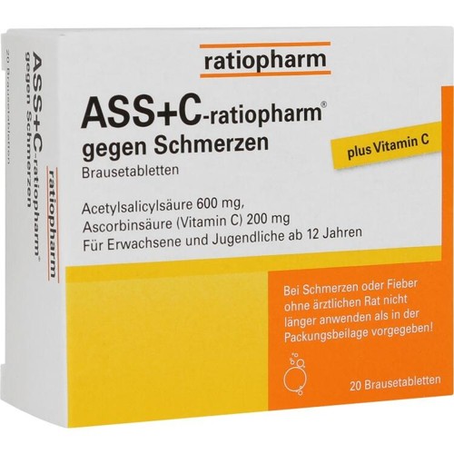 ASS + C-ratiopharm gegen Schmerzen 20 Stück