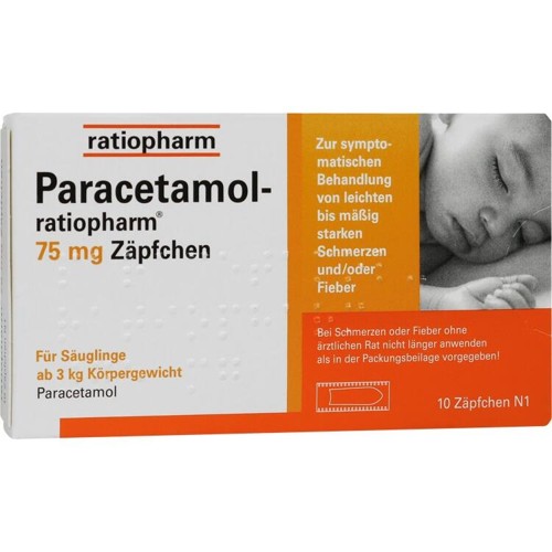 Paracetamol-ratiopharm 75 mg Zäpfchen 10 Stück