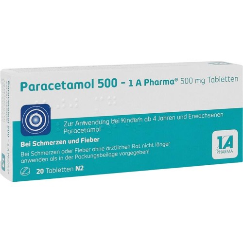Paracetamol 500 - 1 A Pharma 20 Stück