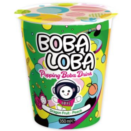 Bubble Tea Boba Loba Dragon Fruit Peach 350ml