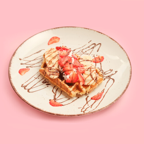 Bananen-Erdbeer-Waffel