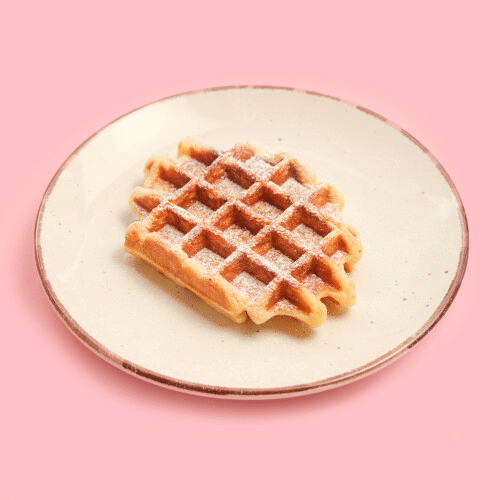 Klassische Waffel mit Puderzucker