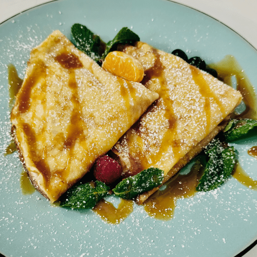 Crepes mit Banane und Nutella gefüllt