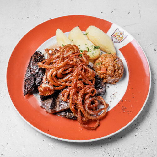 Gegrillte Rinderleber (pikant)