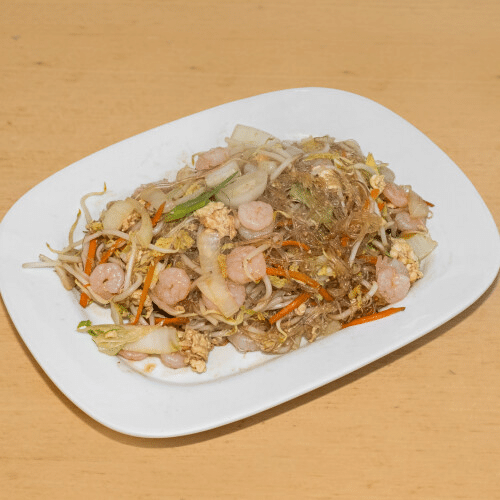 Gebratene Glasnudeln mit Shrimps
