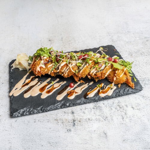 Big Fried Salmon Crunchy Rolls