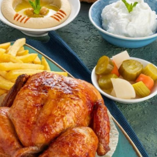 Halbes Hähnchen mit Pommes frites