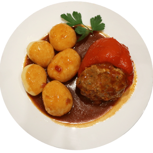 Gefüllte Paprikaschote mit Kartoffeln