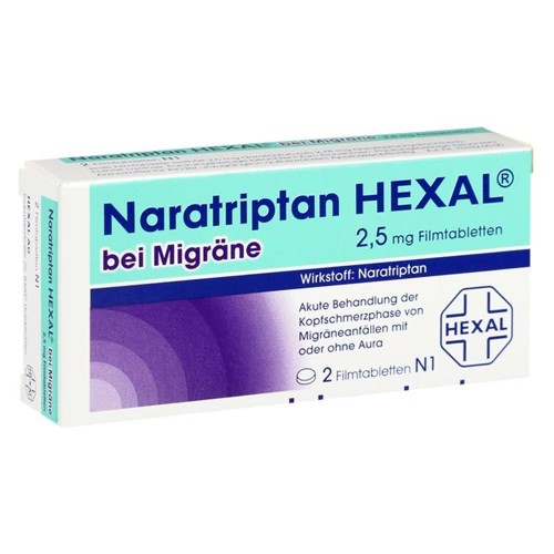 Naratriptan Hexal bei Migräne 2.5mg 2 Stück