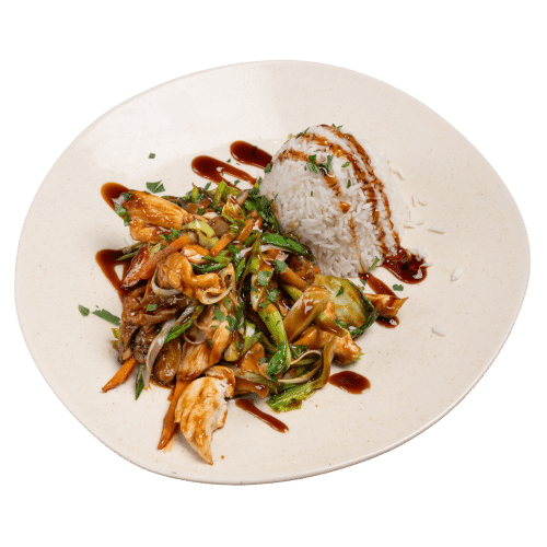 Hähnchen Teriyaki mit Gemüse & reis