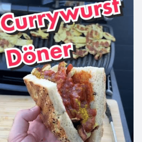 Currywurst mit Brot