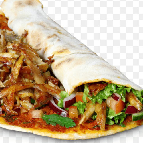 Türkische Pizza Dönerfleisch oder Hänhnchen salat und Sauce