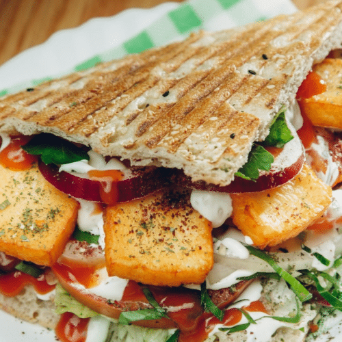 Vegetarisch Döner mit halloumi Käse